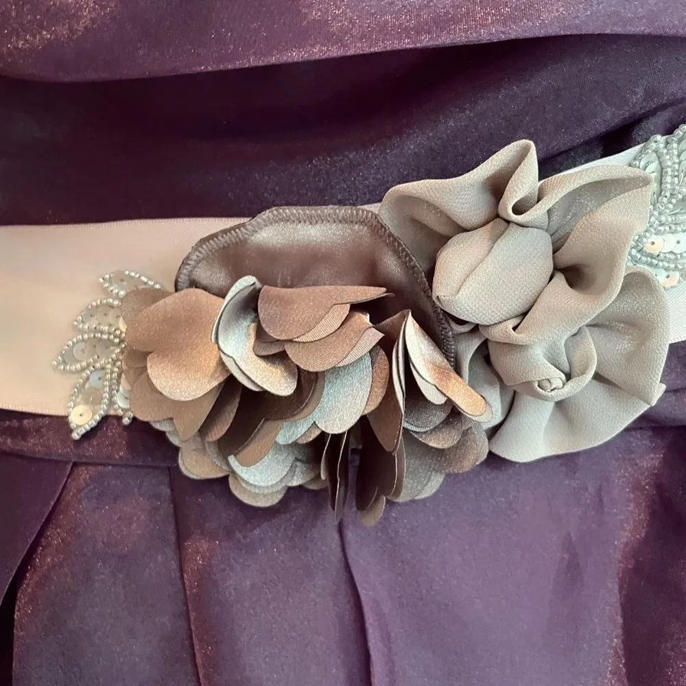 White by Vera Wang Strapless Tulle Dress Purple 12‎ - Image 2