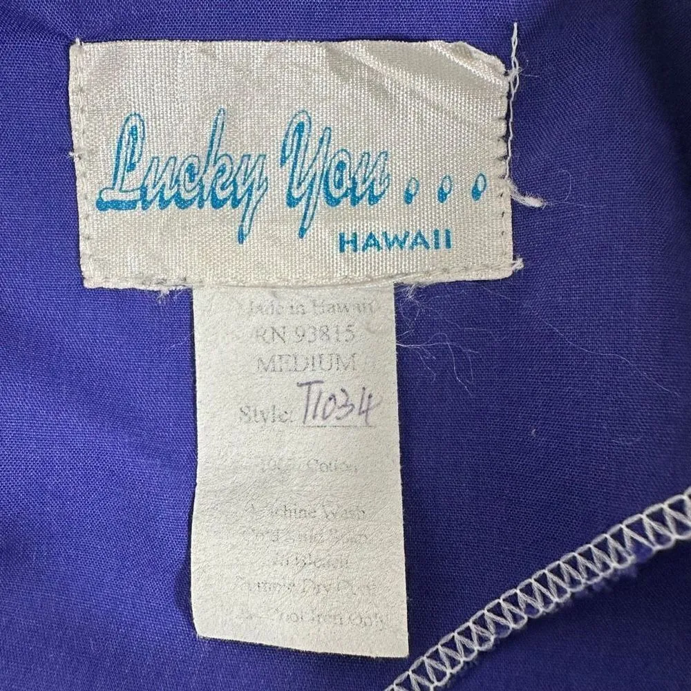 Vintage 100% Cotton Hawaiian Floral Print Midi Dress ￼Size Medium Blue - Image 2