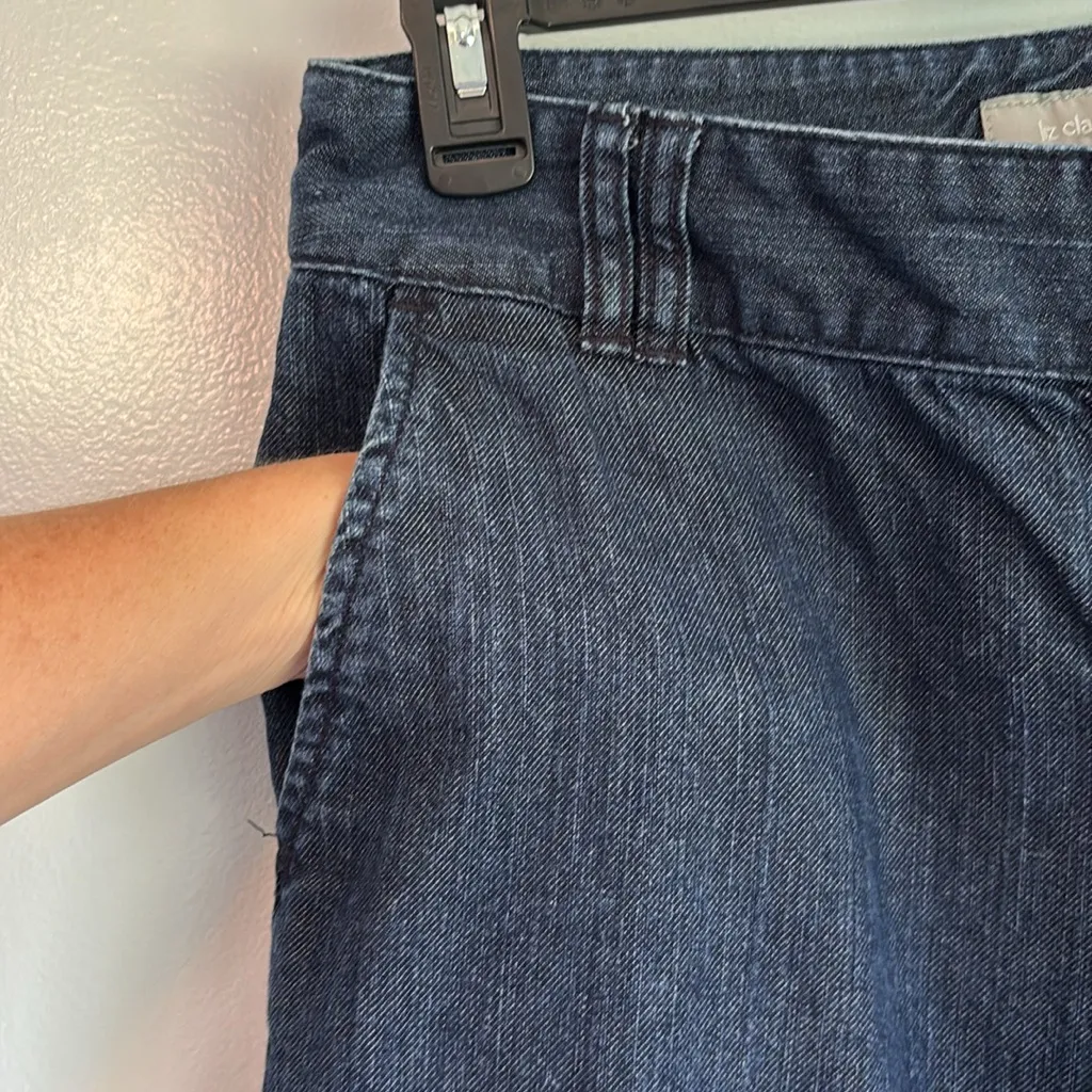 Liz Claiborne Deep Indigo Relaxed Wide Leg Jeans Audra Size 10 Business Casual - Image 6