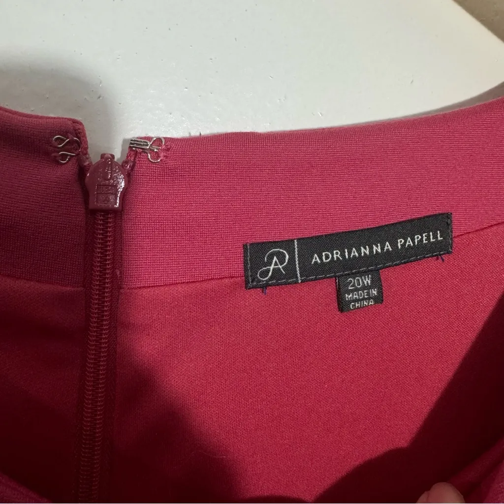 New Adrianna Papell Quarter Length Sleeves Ponte A-Line‎ Dress 15247232 Size 20W - Image 4