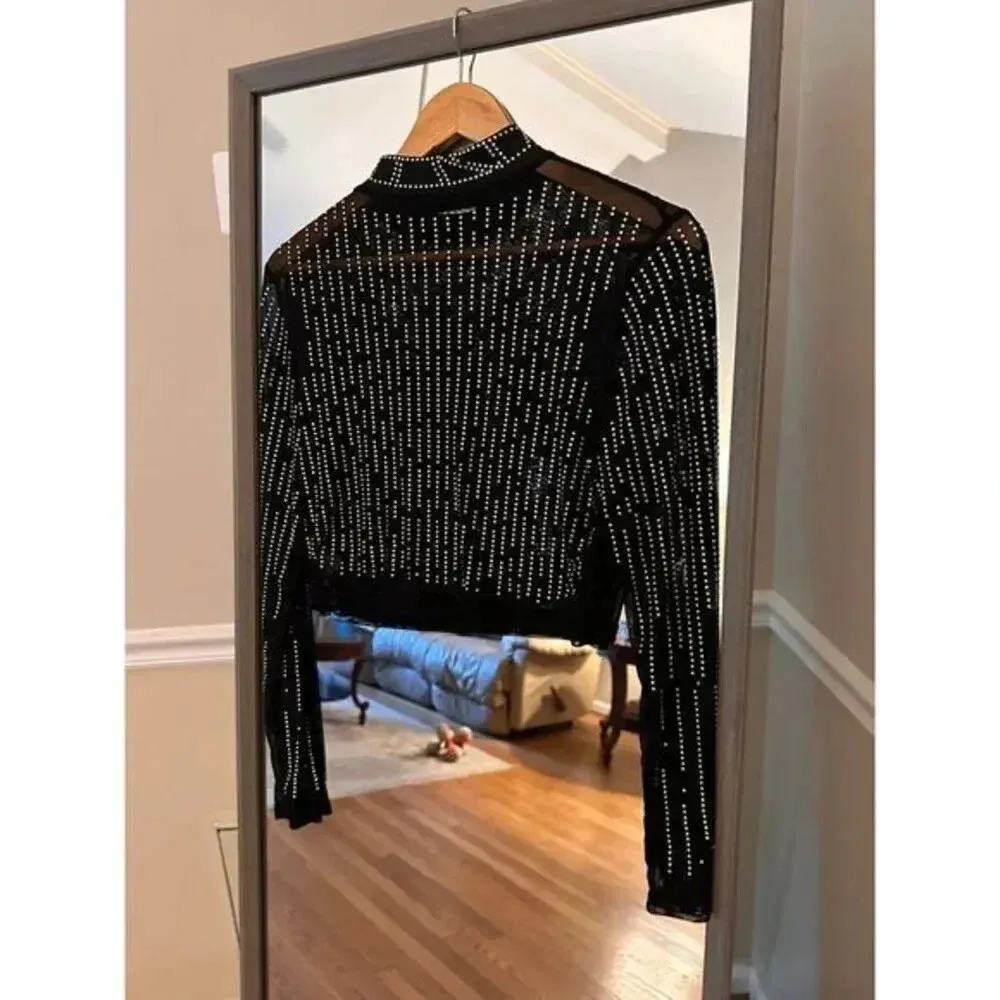 Bedazzled Size‎ Large Black Shirt - Image 2