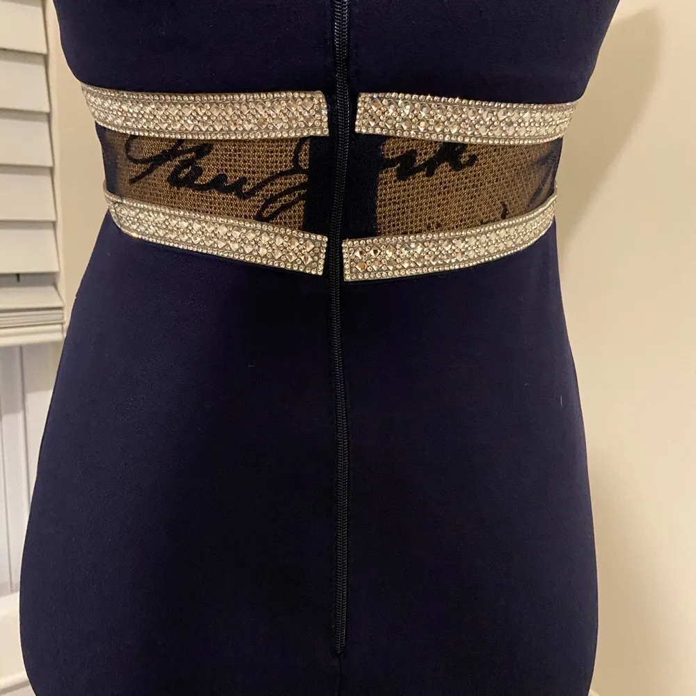 Sequin hearts Navy Blue Long Dress - Image 7