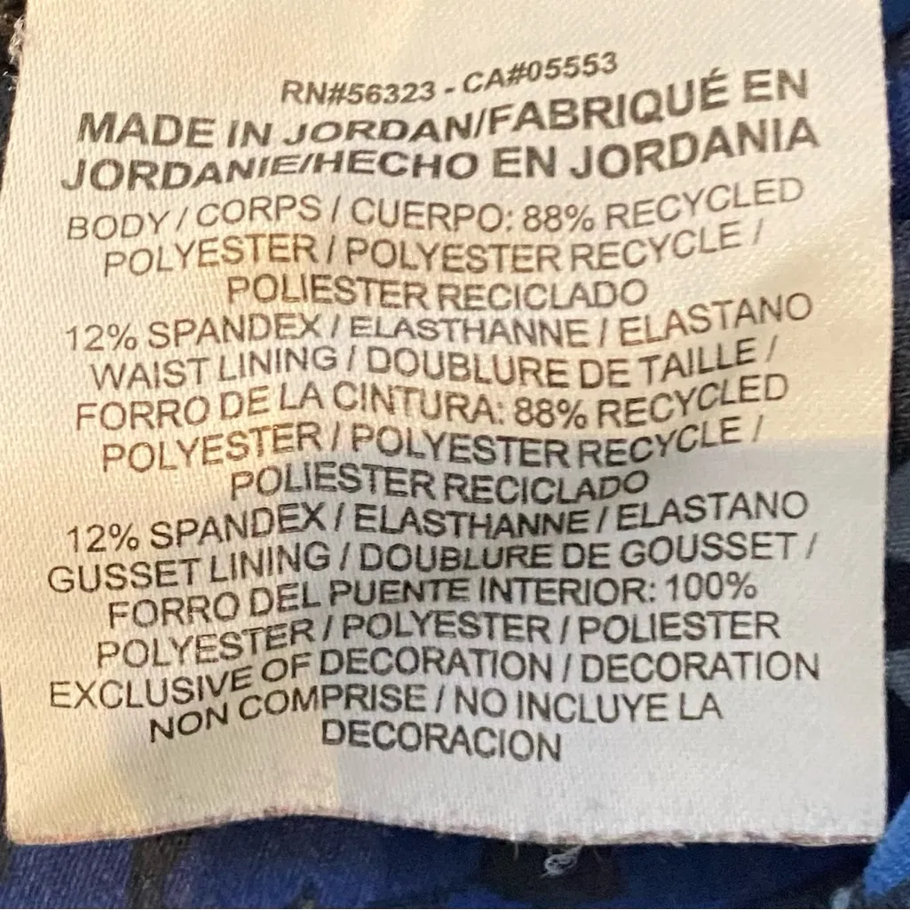 Nike Dri Fit Women’s Size Medium Poly/Spandex Blend Abstract Blue Crop‎ Leggings - Image 8