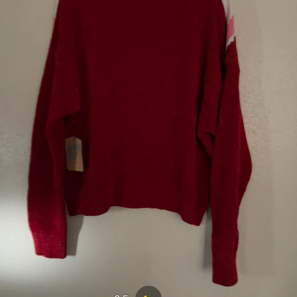 Stylish Red and White Women's Sweater Size undefined - Image 2