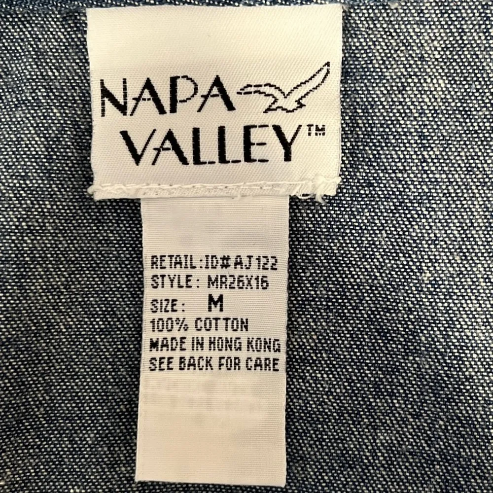 Vintage Napa Valley 90s Denim Embroidered Cottagecore Hearts Flowers Vest M Blue Size M - Image 8