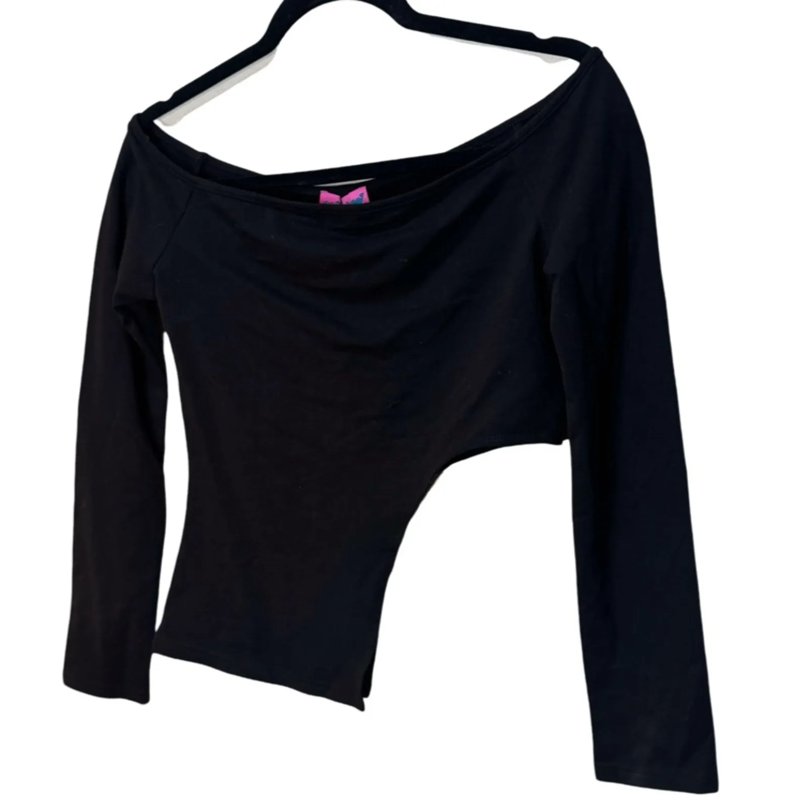 Edikted Asymmetric Off Shoulder Top - Black Size L - Image 6