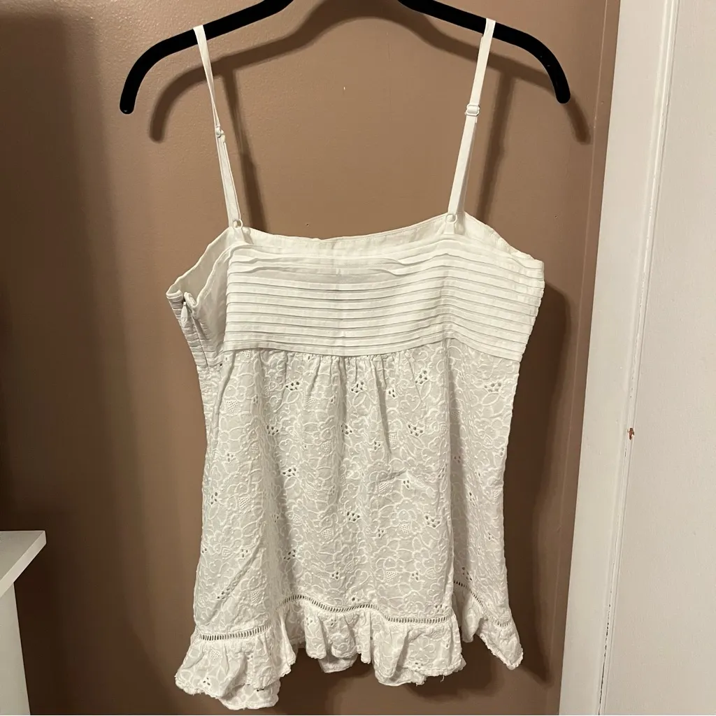 Juicy Couture Y2K White Lace Loose Fit Eyelet Camisole Top - Image 2
