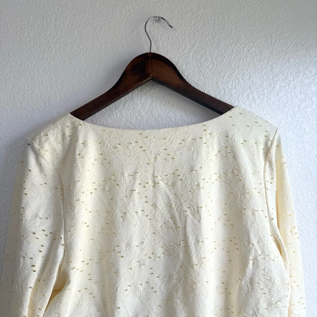 NWT Aerie Offline Womens Top Pale Yellow Floral Cropped Long Sleeve Size XXL - Image 4