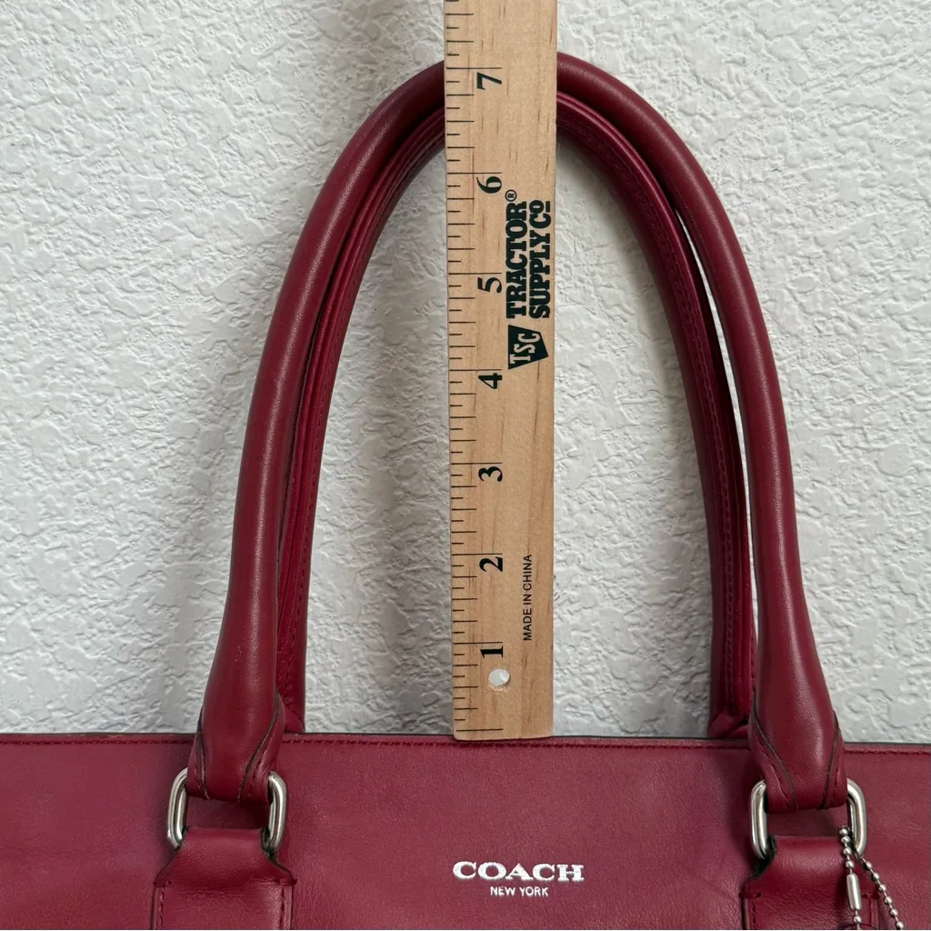 COACH 19890 Dark Red Leather Legacy Medium Candace Carryall Tote Shoulder Bag - Image 9
