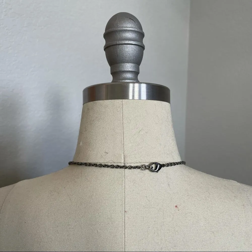 Long Necklace w/ Dark Gray Pendant Stone - Image 4