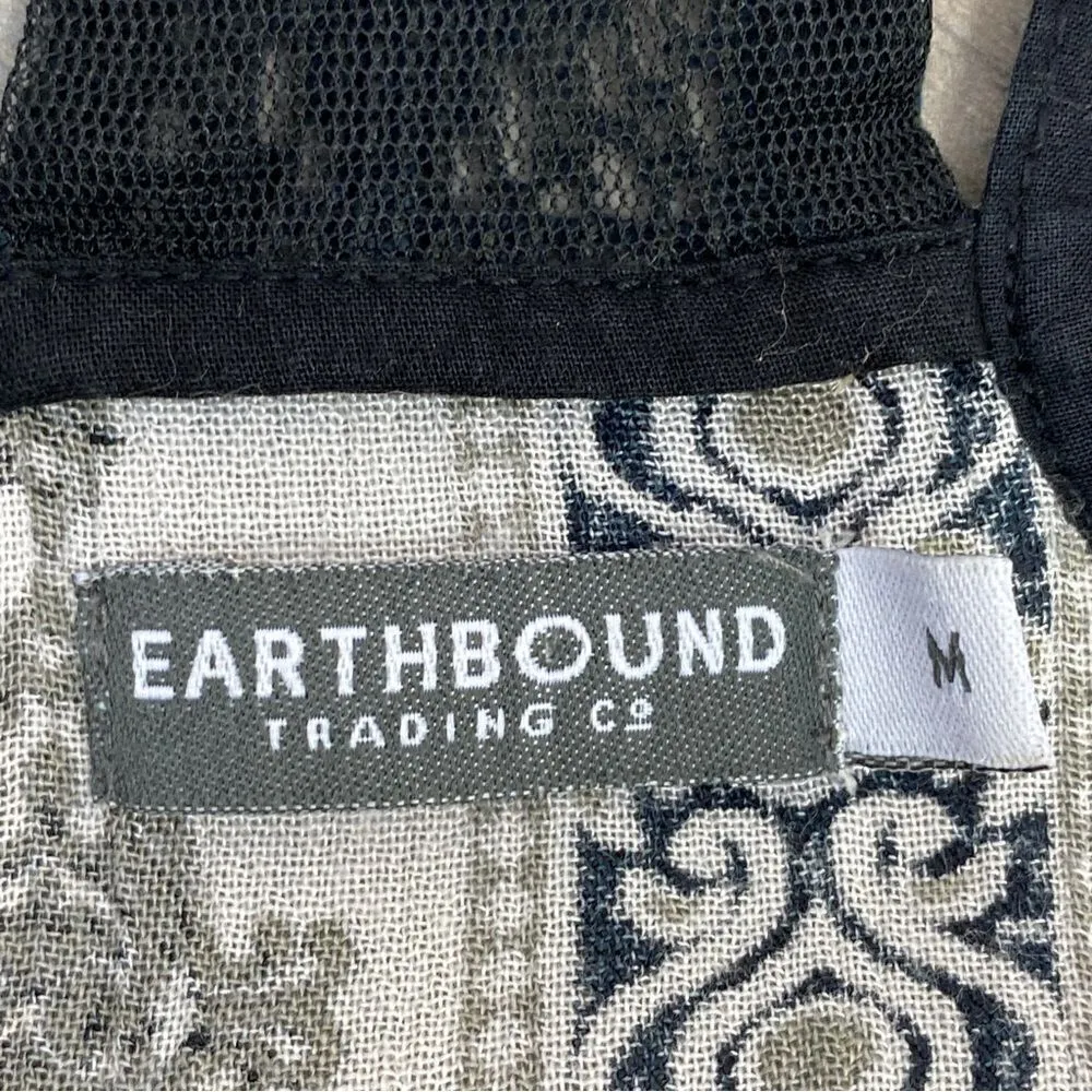 Earthbound Trading Co. Printed Mini Dress Black Tan Medium - Image 10