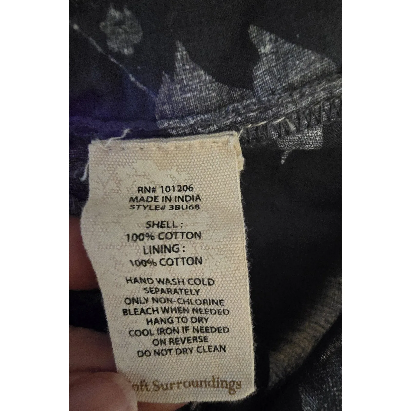 Soft Surroundings Womens Tuberosa Popover Top Petite Medium Gray Dark Floral - Image 6