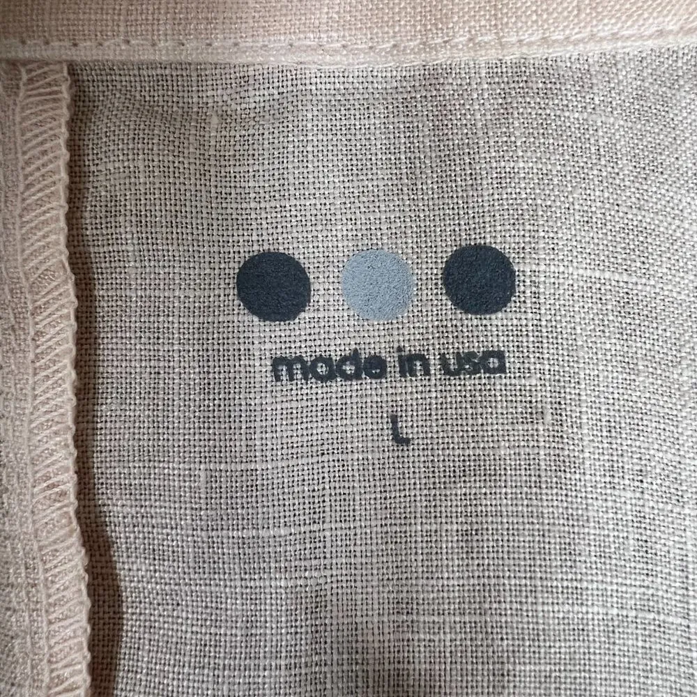 Three Dots Long Line 100% Linen Blazer with Roll Tab Sleeve & Side Slits, Sz Lg - Image 10