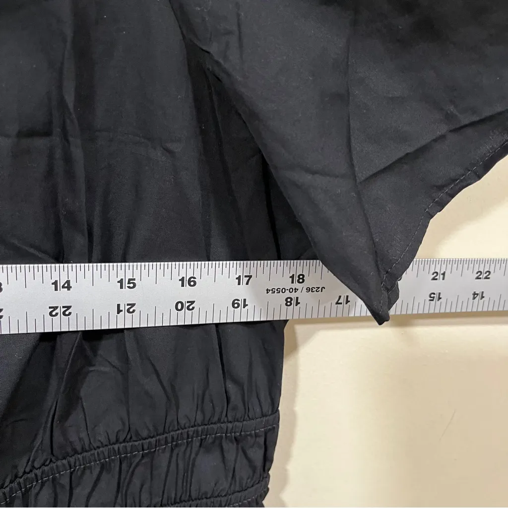 NWT Anthropologie Somerset Mini Dress Black Poplin Elastic Waist Short Sleeve L - Image 5