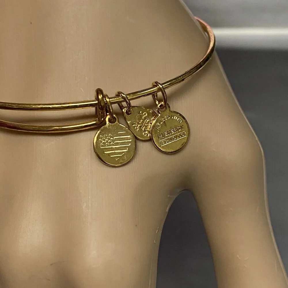 Alex And Ani Mom Bangle Shiny Gold 2017 Adjustable Boho - Image 5