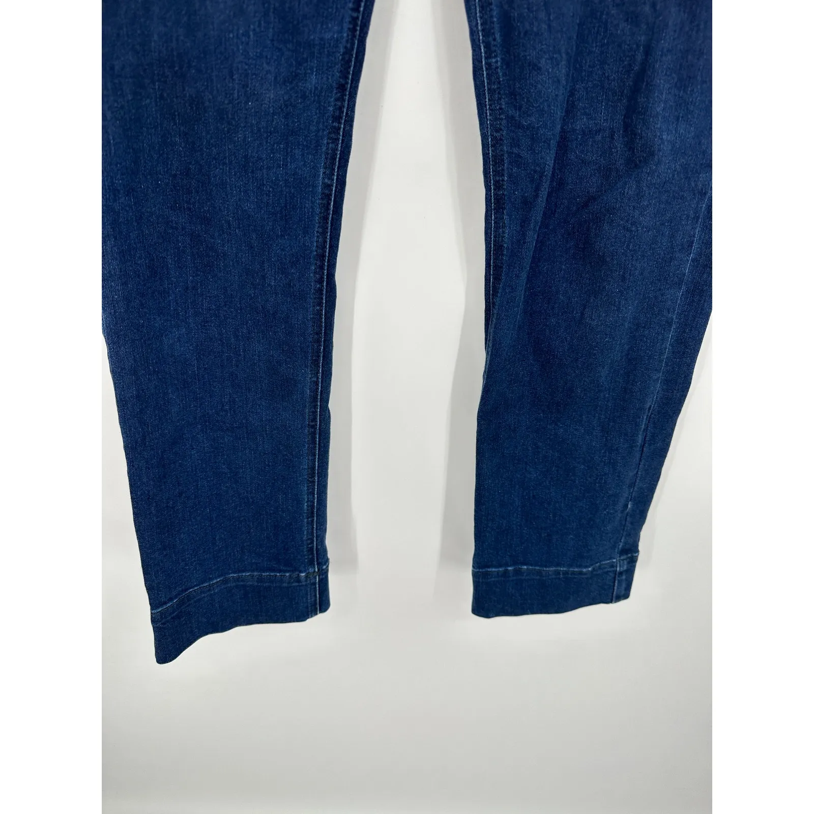 LOFT High Waist Straight Belted Dark Wash Blue Denim Jeans Women's Size 25/0 - Image 3