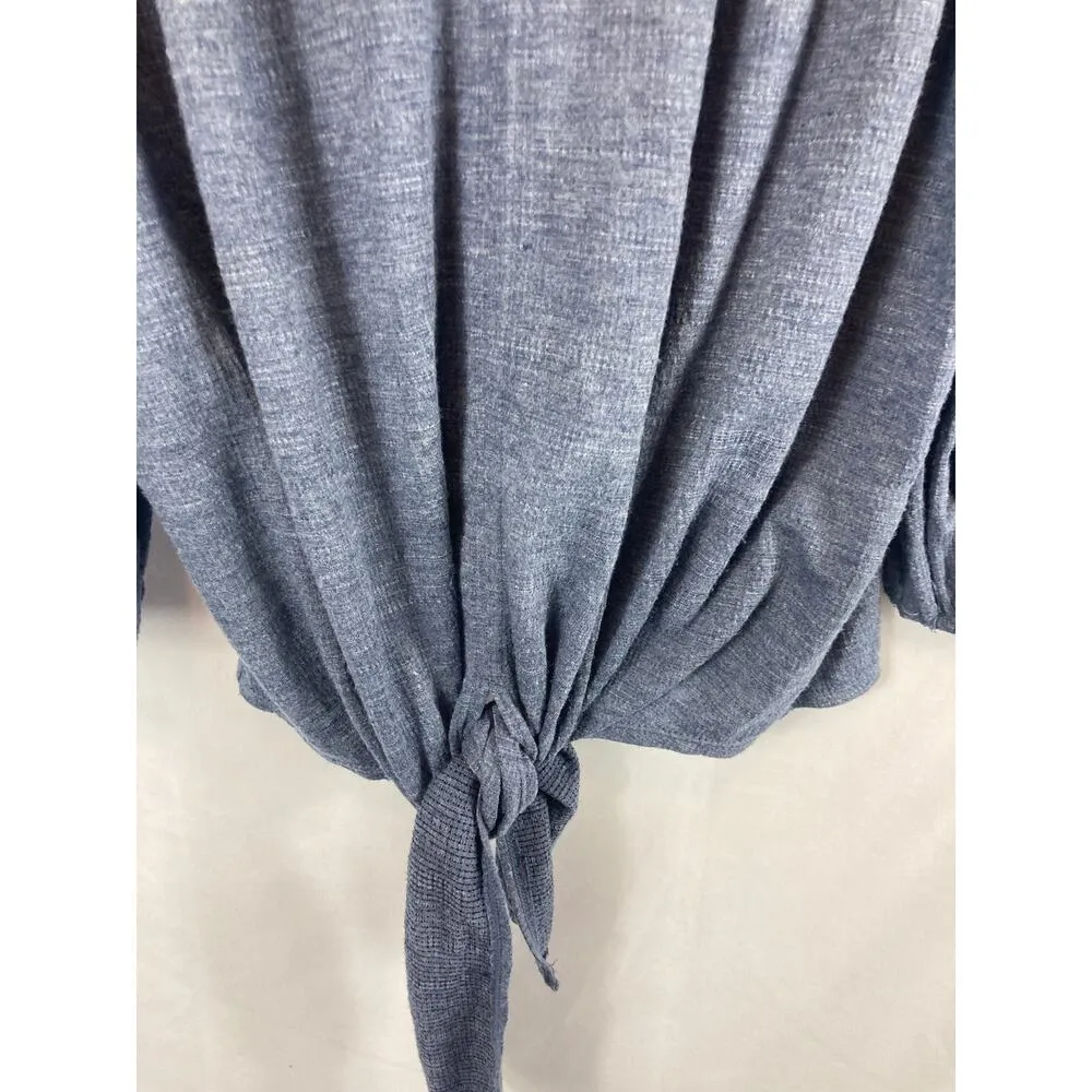 Max Studio Knot front 3/4 sleeve textured blouse size medium - Image 6