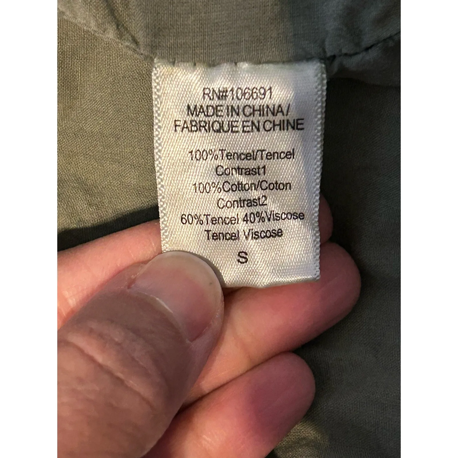 YOUNG FABULOUS & BROKE TENCEL "CLARA" SAGE GREEN UTILITY JACKET SIZE SMALL - Image 8