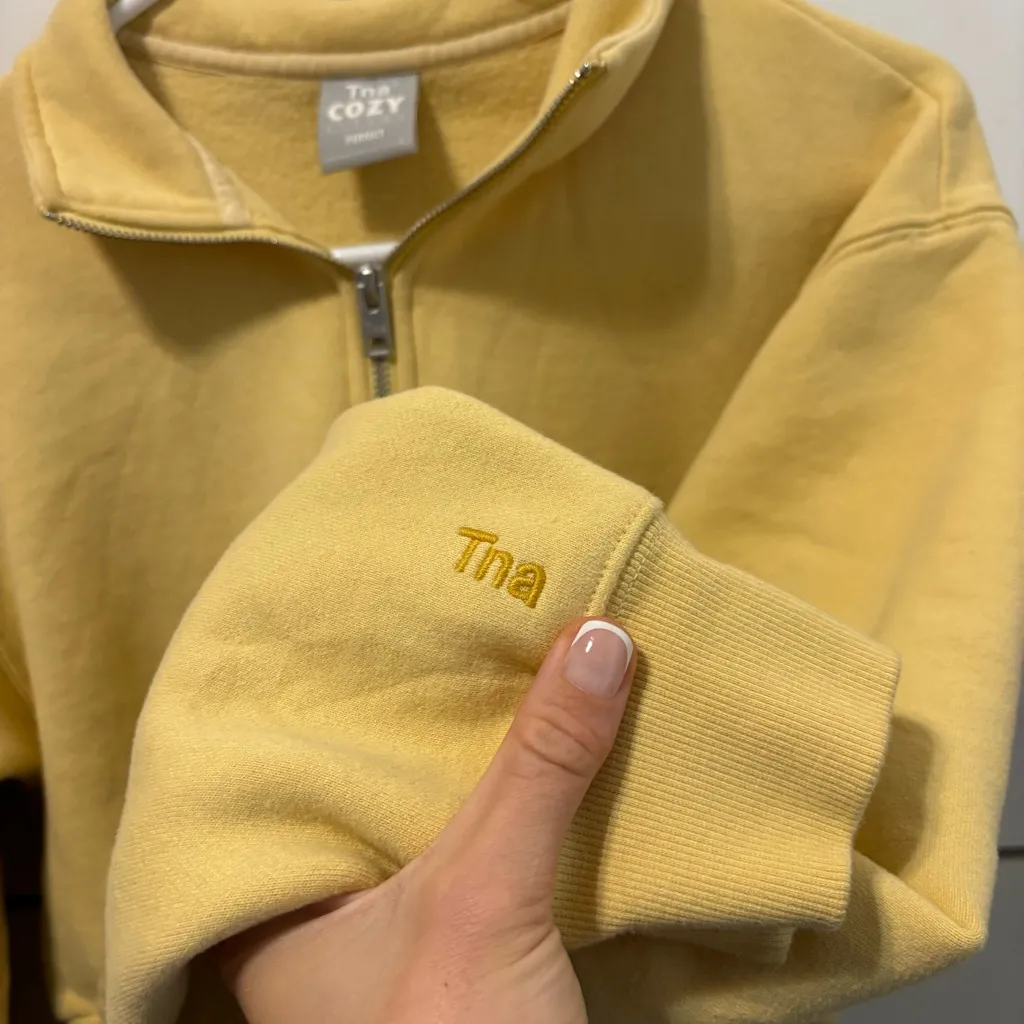 TNA Cozy Fleece Perfect ¼ Zip Sweatshirt Yellow - Image 5