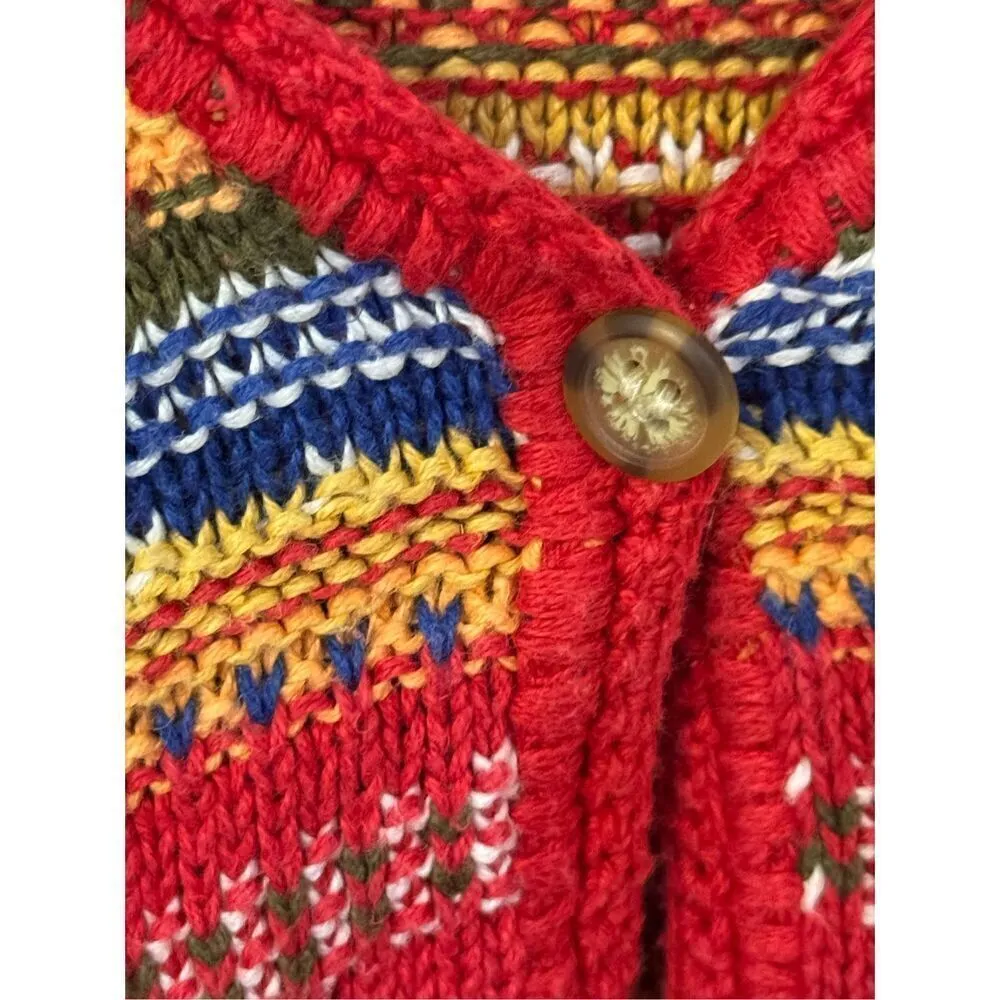 Eddie Bauer Vintage Striped Line Blend Cardigan Sweater PXS - Image 3