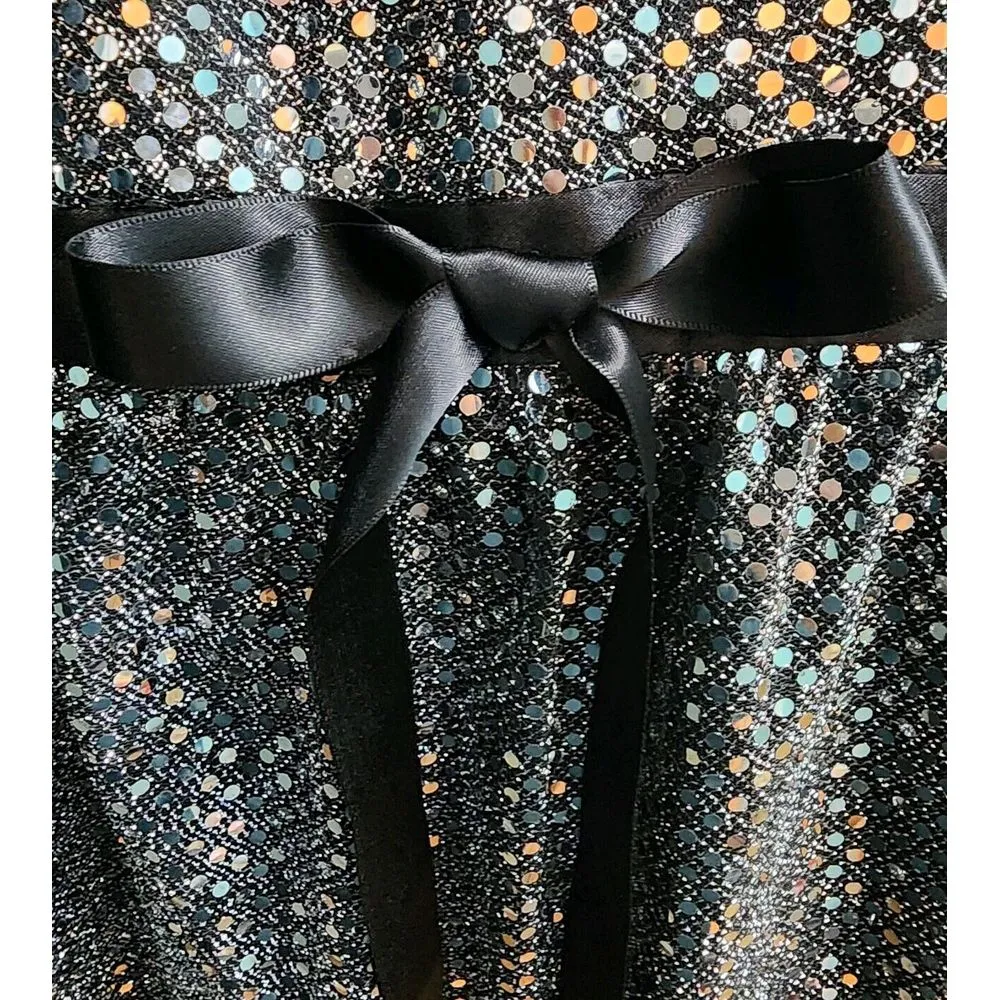 Jessica McClintock‎ Gunne Sax Size 9 Sparkle Dress Black Sleeveless - Image 6