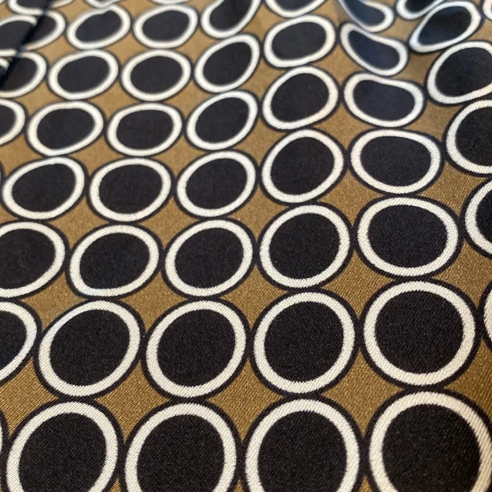 Lafayette 148 New York Silk Geo AOP Collar Scarf S/less Shift Dress Sz SMALL Black - Image 3