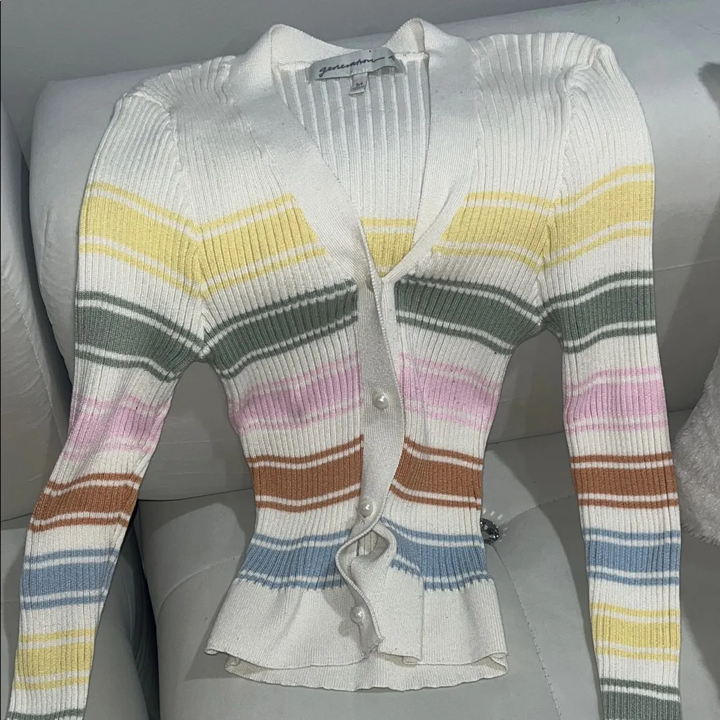& Other Stories Multicolor Striped Cardigan - Image 3
