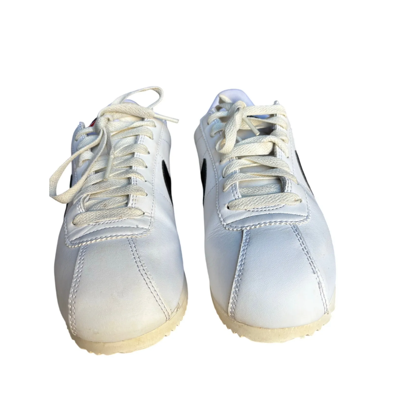 Nike Cortez women’s sneakers, US size 7.5, UK size 5, white, black, and blue - Image 5