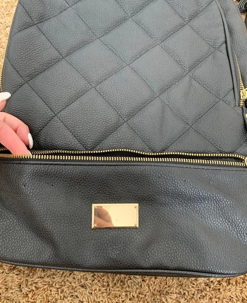 Black Faux Leather Backpack - Image 2