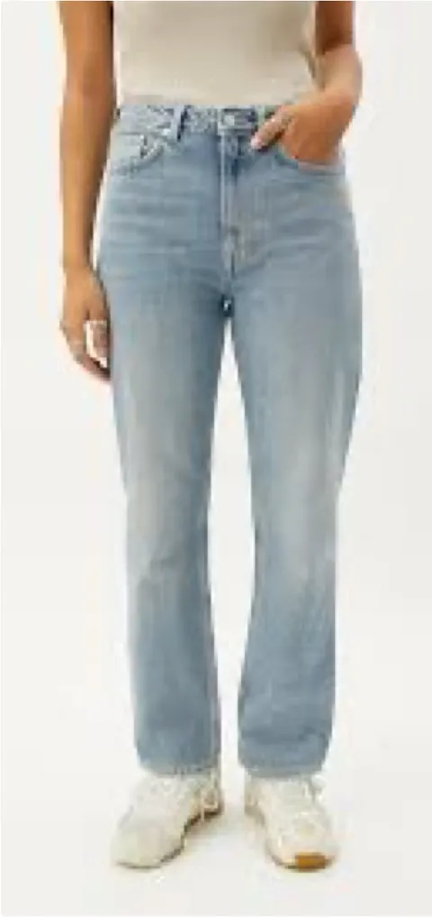 Weekday Voyager High Rise Straight Jeans 24 x 28 Light Wash ASOS - Image 1