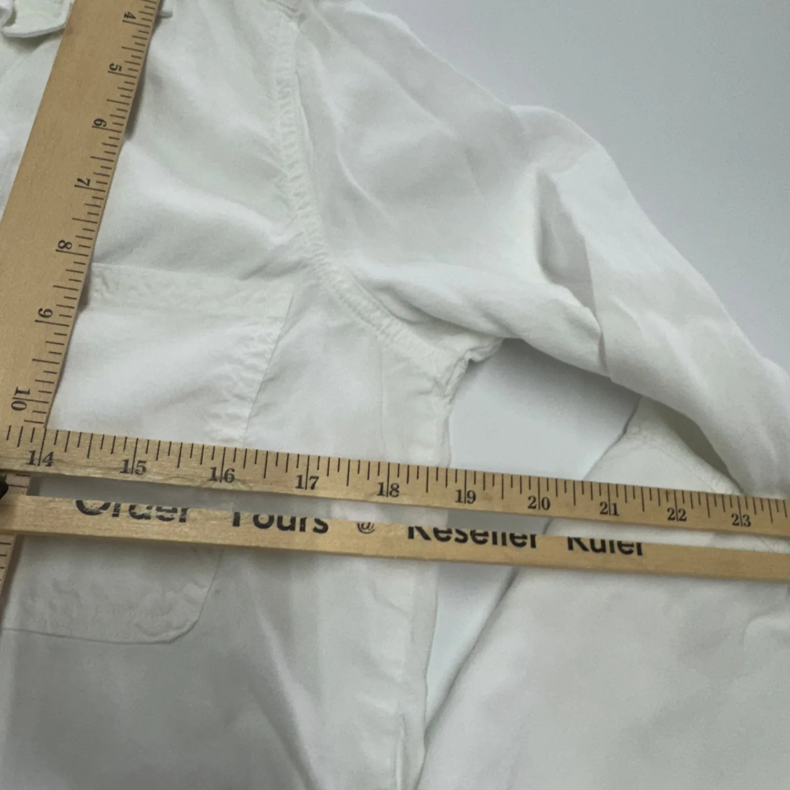 Bella Dahl Top Womens Medium White Effortless Shirt‎ Tail Button Down Oversized - Image 9