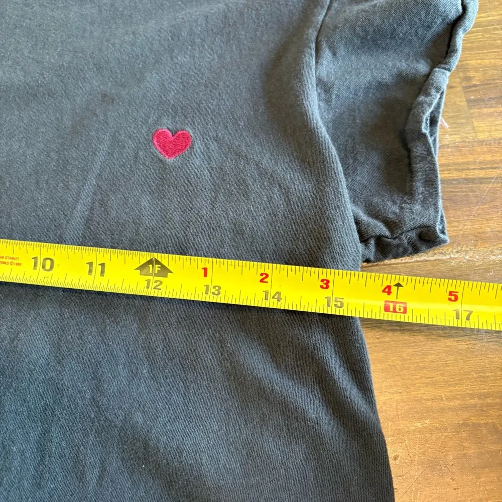 Spiritual Gangster Give Love Crew Tee Vintage Black Boxy S Embroidered Heart - Image 6