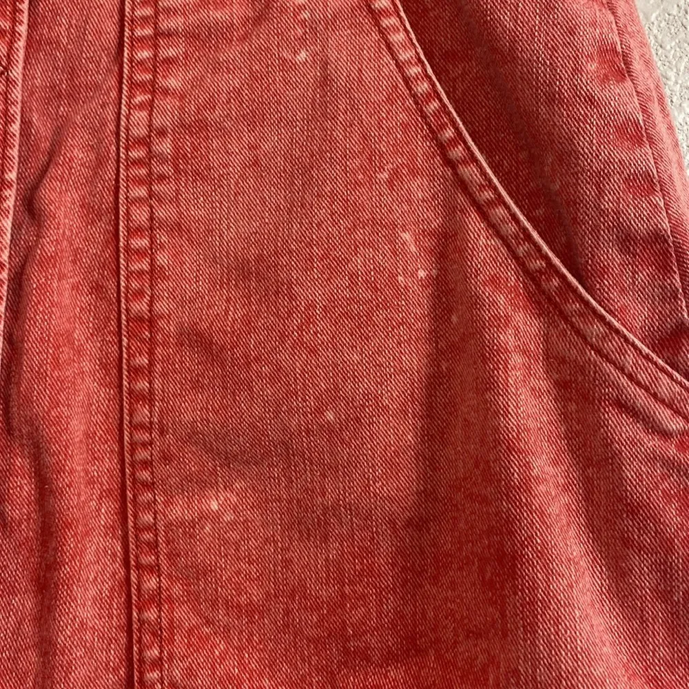 Pilcro Pink Mini A-Line Skirt, Women Skirt Denim Pockets Button Front Size 2 Red - Image 3