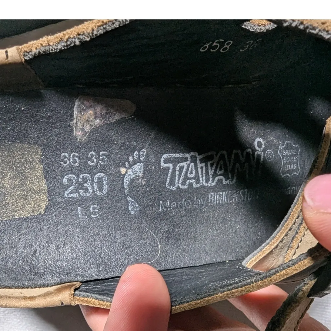 Birkenstock Tatami Beige Leather 3 Strap Florida Slide Sandals 36 5 Narrow - Image 4