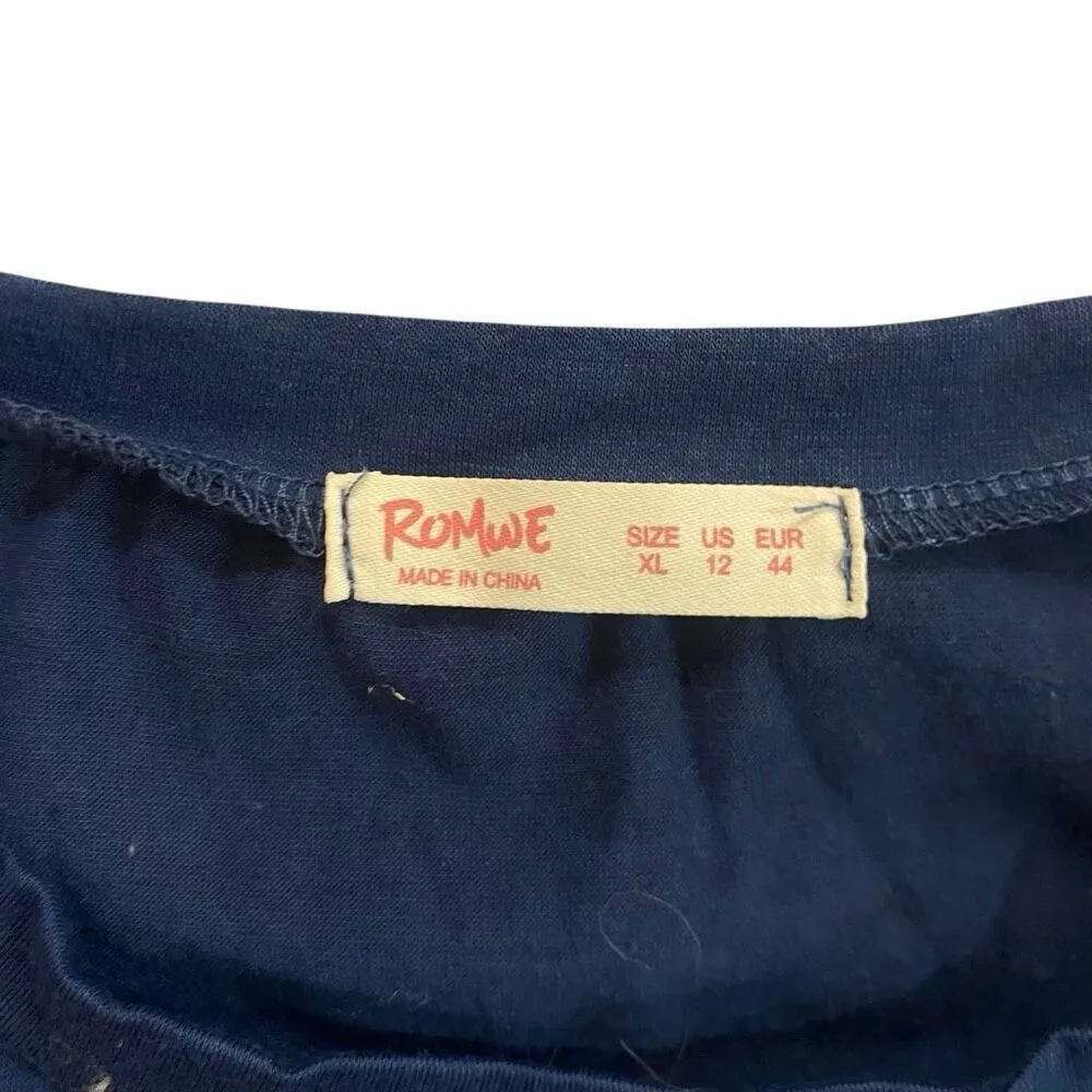 Romwe short sleeve blue XL California beach city - Image 3