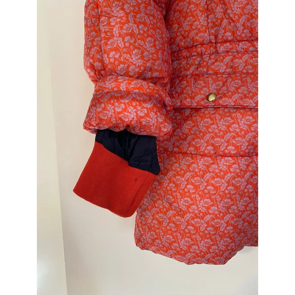J Crew New Chateau Puffer Coat In Liberty Toutouayette Fabric Winter Pink Red S - Image 5