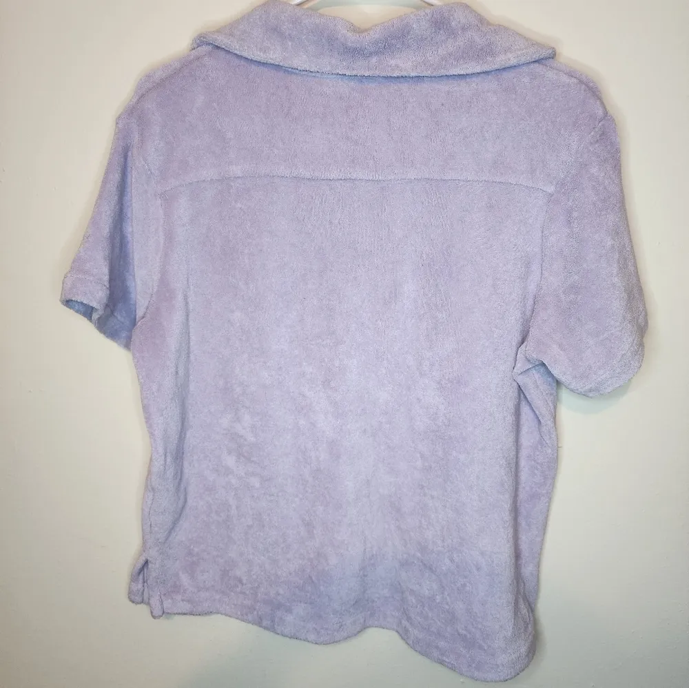 Frankie's bikini Coco Terry Button Up short sleeve Shirt in lavender - Image 6
