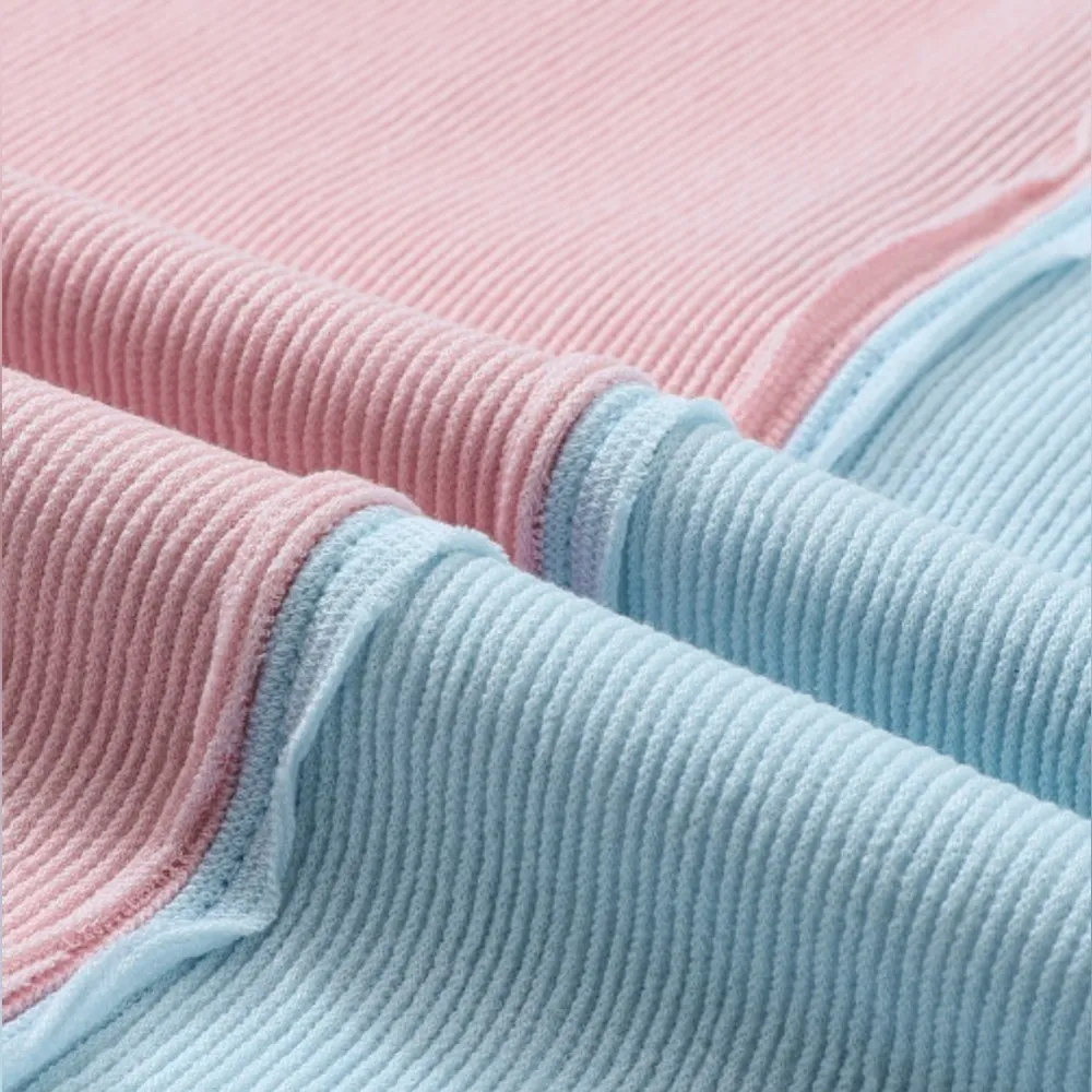 NEW Multicolor Pastel Pink Green Blue Colorblock Patchwork Ribbed Pullover Top Size M - Image 7