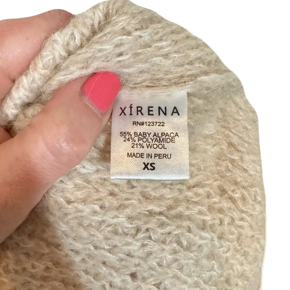 Xirena Sofia Alpaca Jacquard Knit Chunky Boxy Cropped Sweater in Dahlia Fiesta Pink Size XS - Image 11