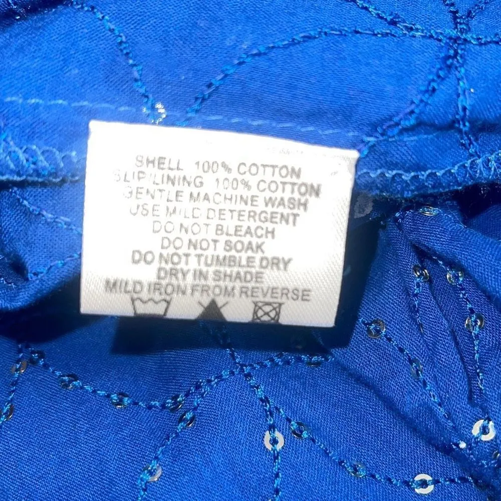 Rubyyaya Womens Beaded Pleated Tiered Snowflakes Julieta Maxi Dress Blue Size Sm - Image 12