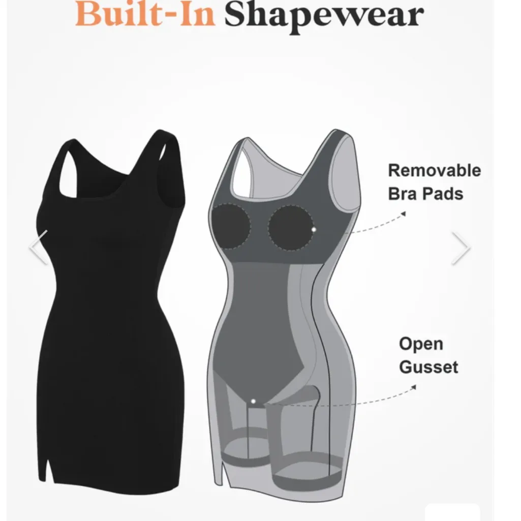 Shapewear Modal Sculpting Mini Tank Dress Blue - Image 2