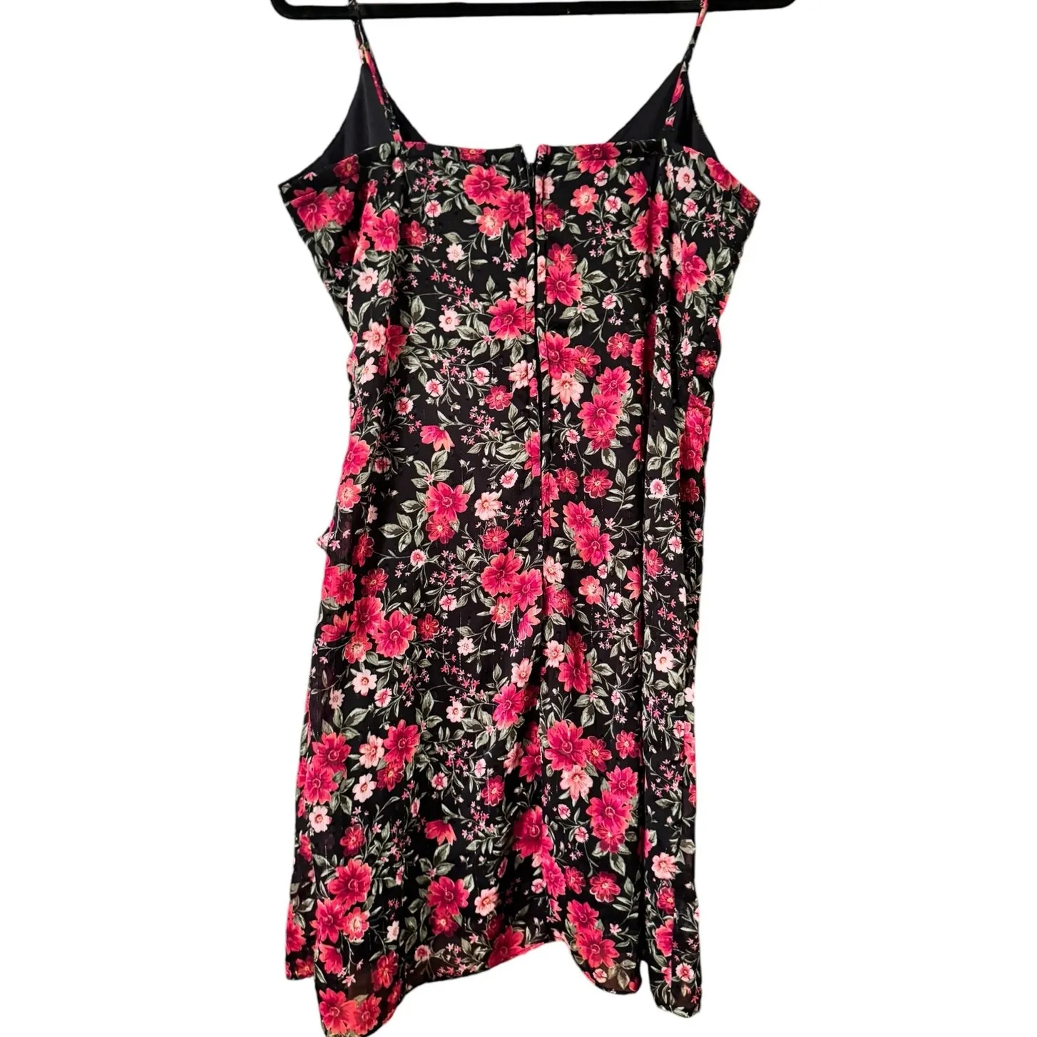 ROW.A Mini ditzy floral sundress faux wrap dark romantic garden party M Size 8 - Image 2