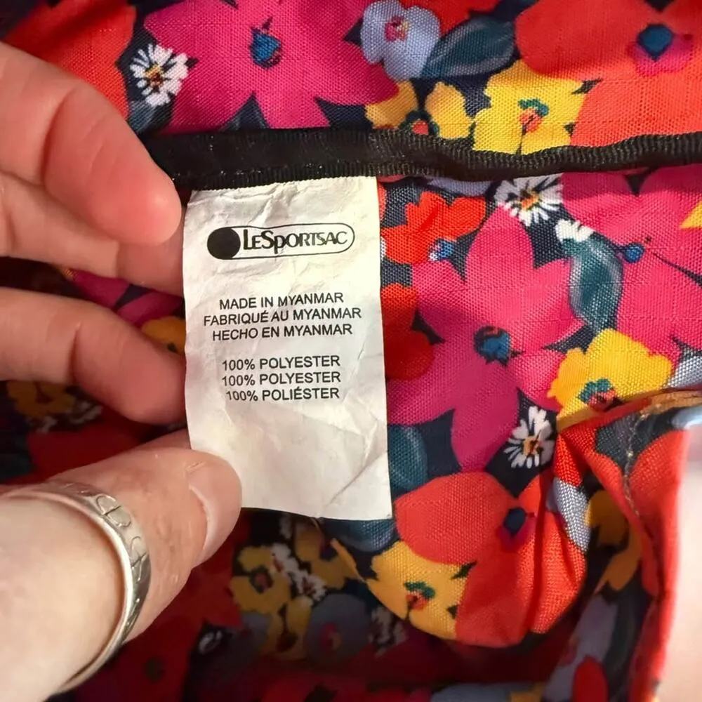 LeSportsac Womens Packable Nylon Slim ToteBag Adjustable Crossbody Bright Floral - Image 4