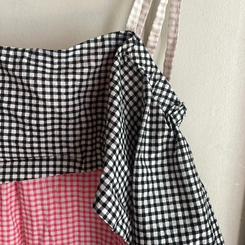 Eliza Faulkner Gingham Sleeveless Top Black Size M - Image 10