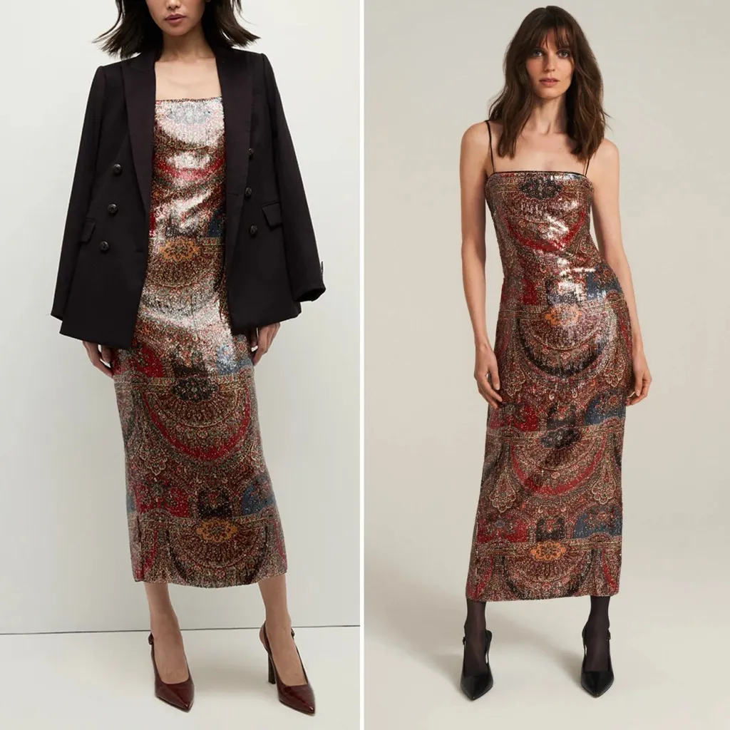 NWT Veronica Beard Leda Dress in Size 6 Red Multi - Image 15