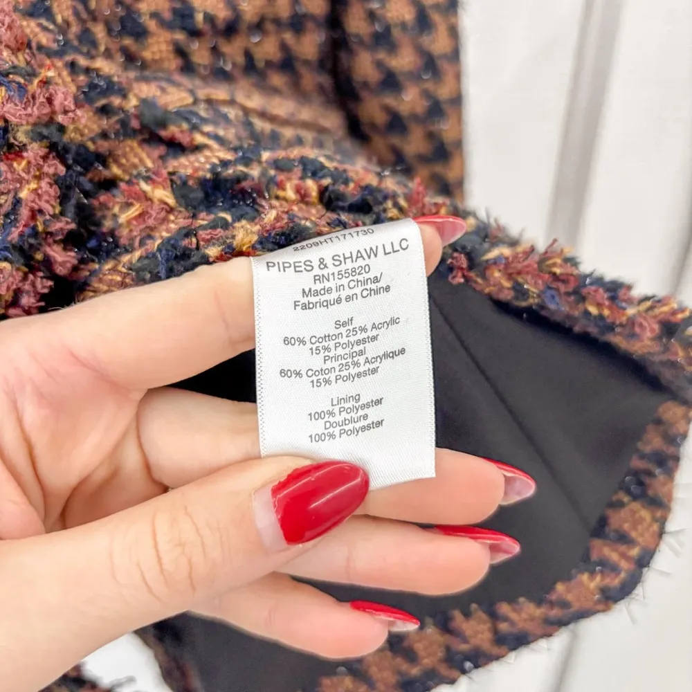 NEW Veronica Beard Dickey Blazer Jacket Taja Tweed Houndstooth Double Breasted - Image 9