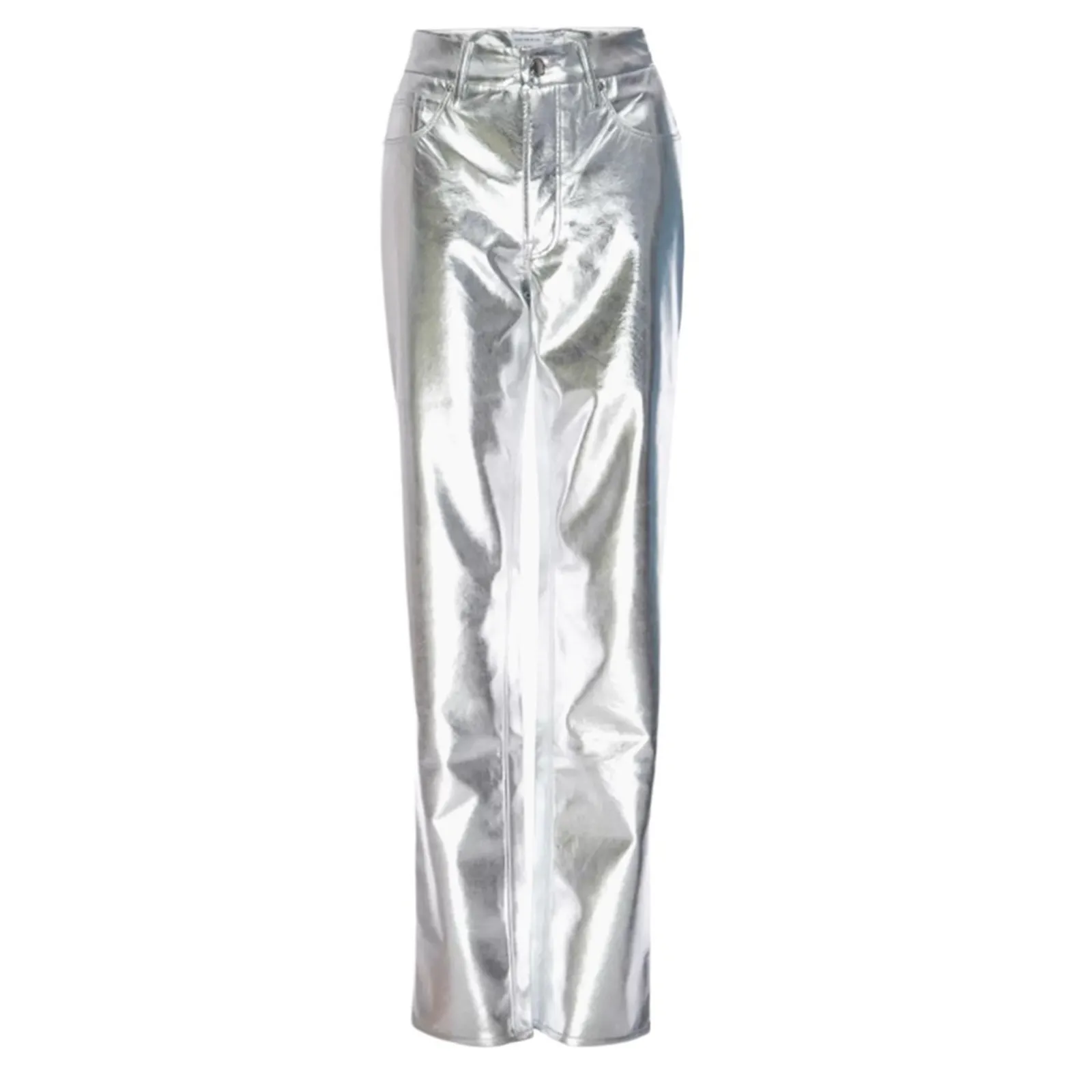 Good American Good Icon Metallic Faux Leather Pants Size 8/29 - Image 2