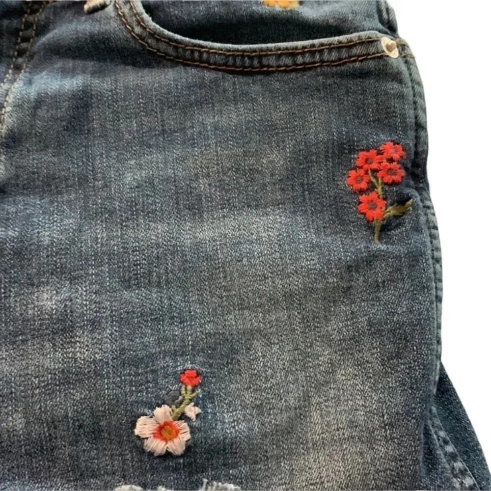 Express women's size 4 embroidered distressed shorts - Image 5