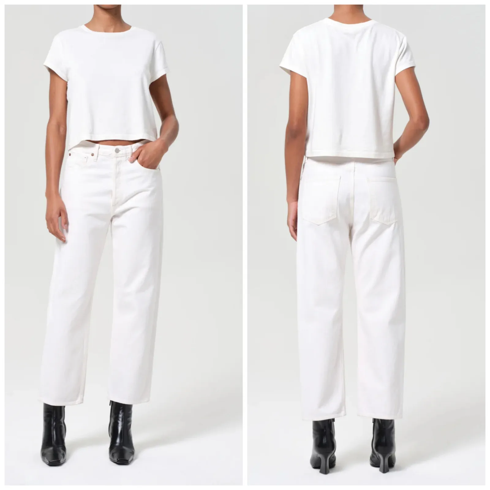 Agolde 90'S CROP MID RISE STRAIGHT
IN‎ FORTUNE COOKIE Women’s size 27 0317 - Image 2