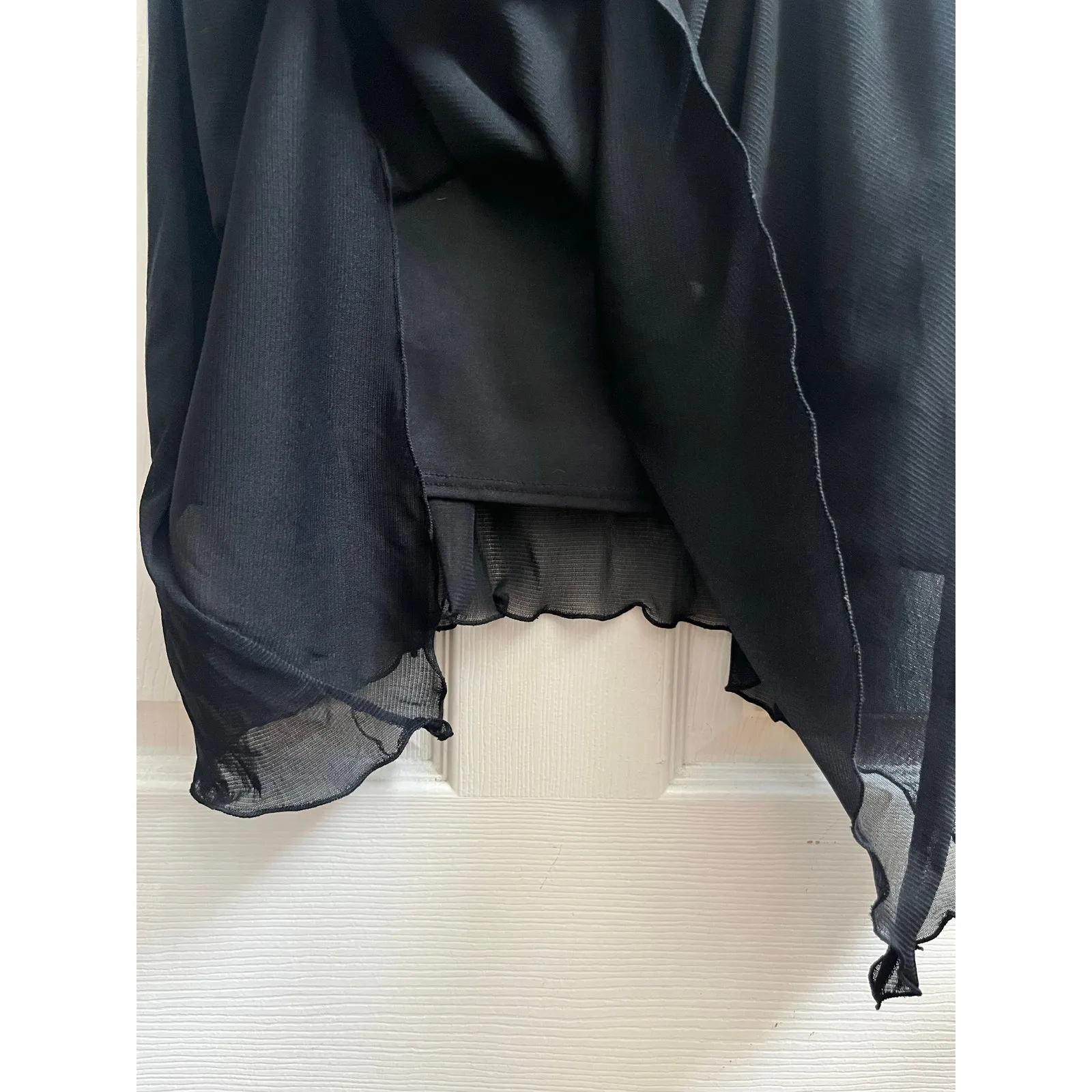 Vintage Max Studio Black Ruched Asymmetrical Skirt Fully Lined Size  
Large - Image 7